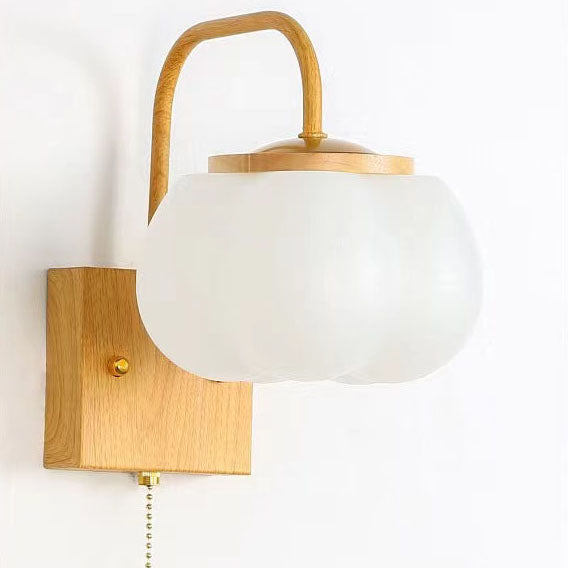 Applique murale 1 lumière style simple crème française en kapok brut 