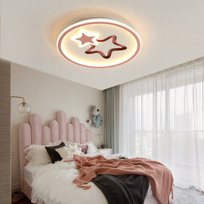 Plafonnier LED en acrylique et fer en forme d'étoile ronde contemporaine pour chambre à coucher 