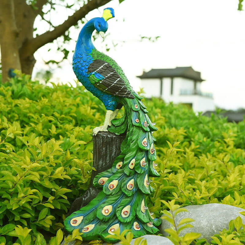 Moderne Solar-Simulation Pfau wasserdichtes Harz Batterie LED Außenbeleuchtung 