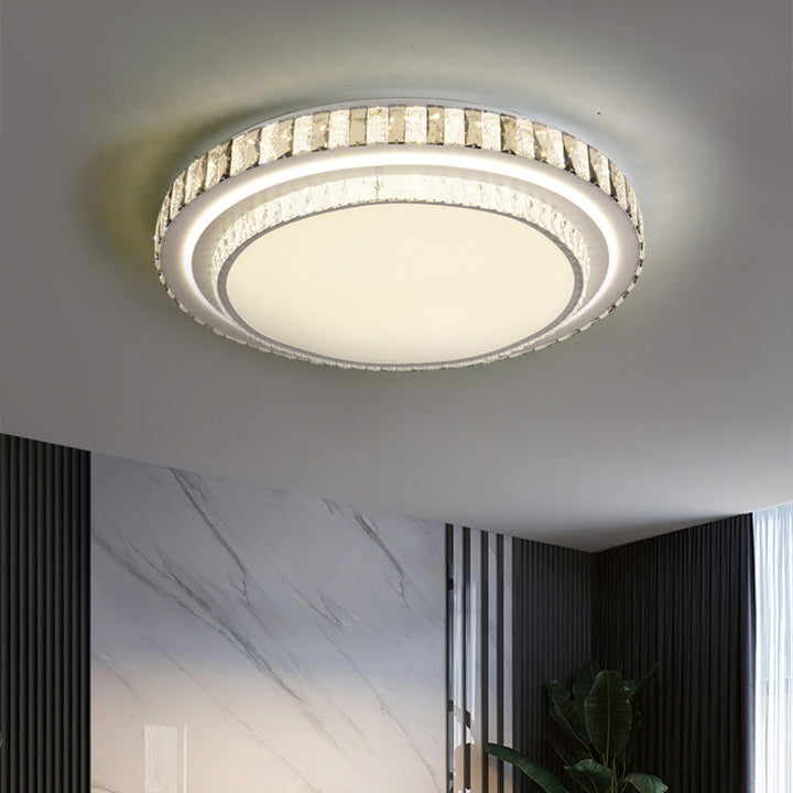 Moderne minimalistische runde Acrylkristalleisen LED-Deckenleuchte für Schlafzimmer