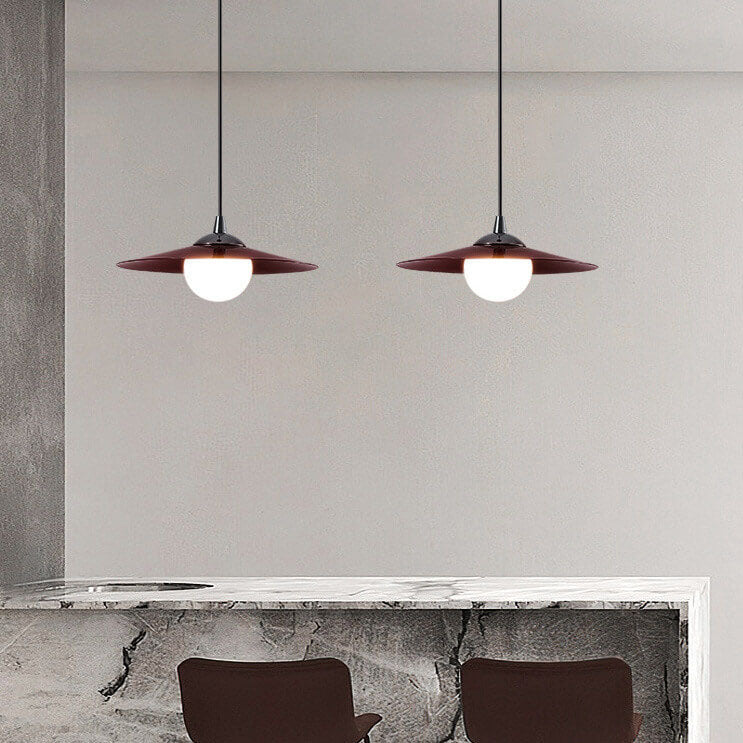 Modern Minimalist Art Wrought Iron Disc LED Pendant Light