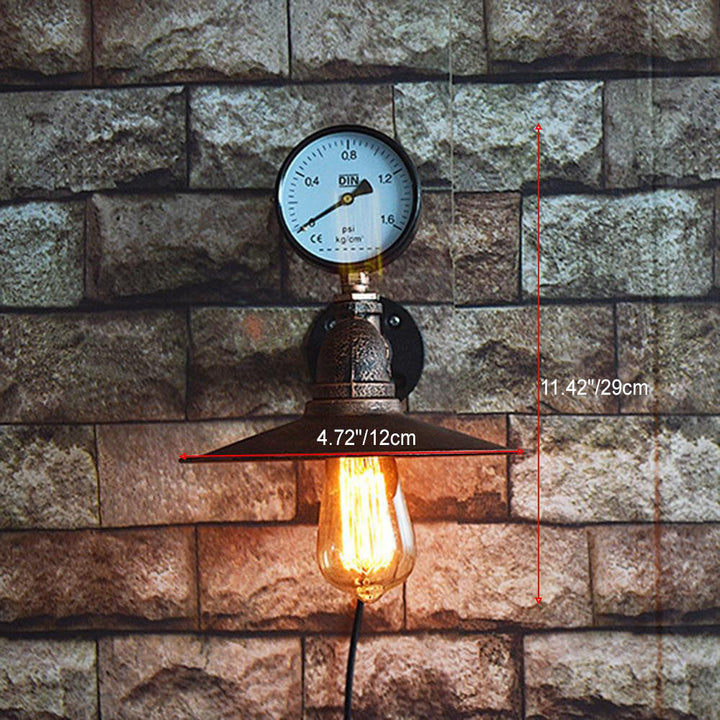 Lampe murale à 1 lumière avec jauge de température en tuyau d&