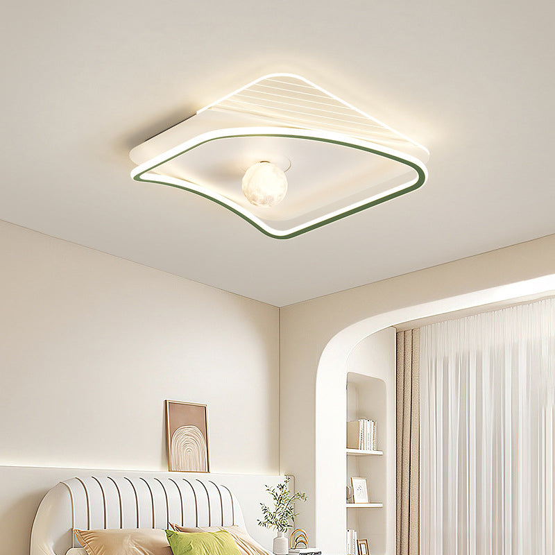 Moderne minimalistische Kreisring Eisen Acryl Aluminium LED Unterputz Deckenleuchte für Schlafzimmer 