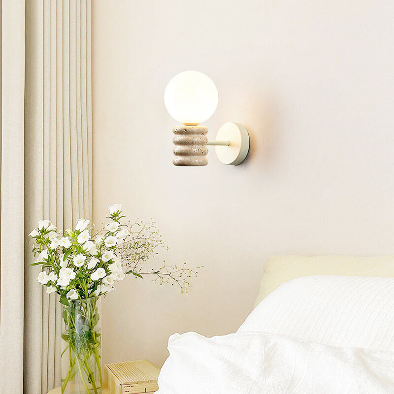 Moderne Creme-Stil Kreative Glaskugel 1-Licht Wandleuchte 