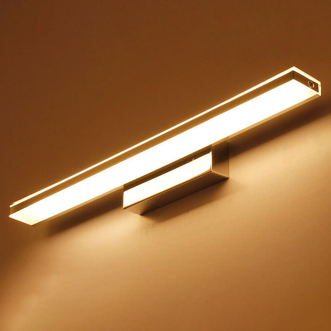Modern Minimalist Rectangular Column Stainless Steel Anti-Fog Vanity Light LED Wall Sconce Lamp For Bathroom &amp; Living Room