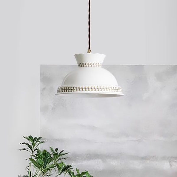 Moderne Einfachheit Keramik Schalenform 1-Licht Pendelleuchte für Wohnzimmer 