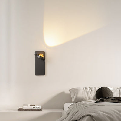 Moderne minimalistische runde Rechteck Eisen Aluminium drehbare LED Wandleuchte Lampe für Schlafzimmer 