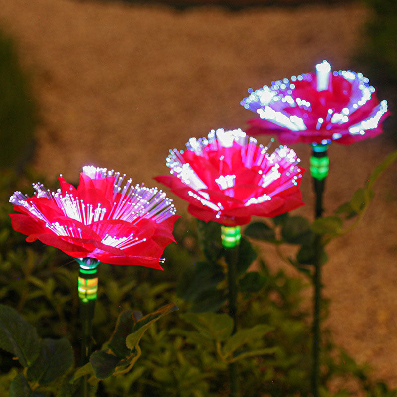 Zeitgenössische kreative Solar-Edelstahl-Fabric-Rosen-LED-Außenbodensteckleuchte für den Garten 