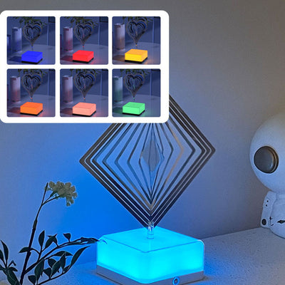 Modern Art Deco Stainless Steel ABS Cubic Base Multishape Rechargeable USB LED Table Lamp Night Light For Bedside