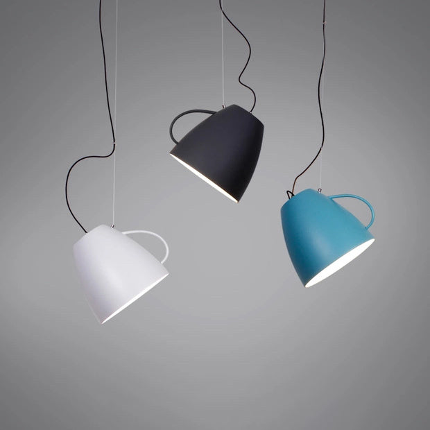 Contemporary Nordic Cup Shape Aluminum 1-Light Pendant Light For Living Room