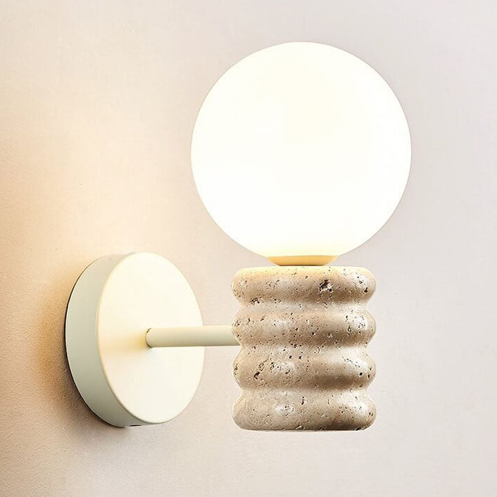 Moderne Creme-Stil Kreative Glaskugel 1-Licht Wandleuchte 