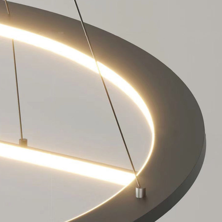 Lustre LED en bande courbée en aluminium et silicone minimaliste moderne pour salon 