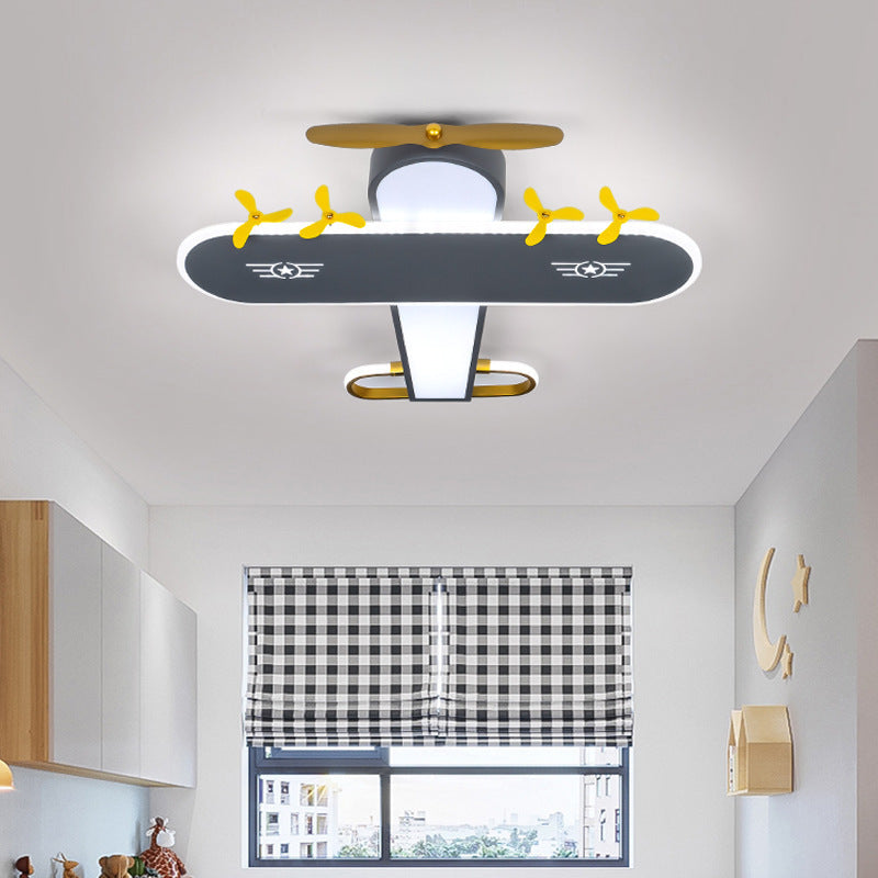 Luz de techo LED empotrada de hierro para avión creativo contemporáneo para dormitorio infantil 