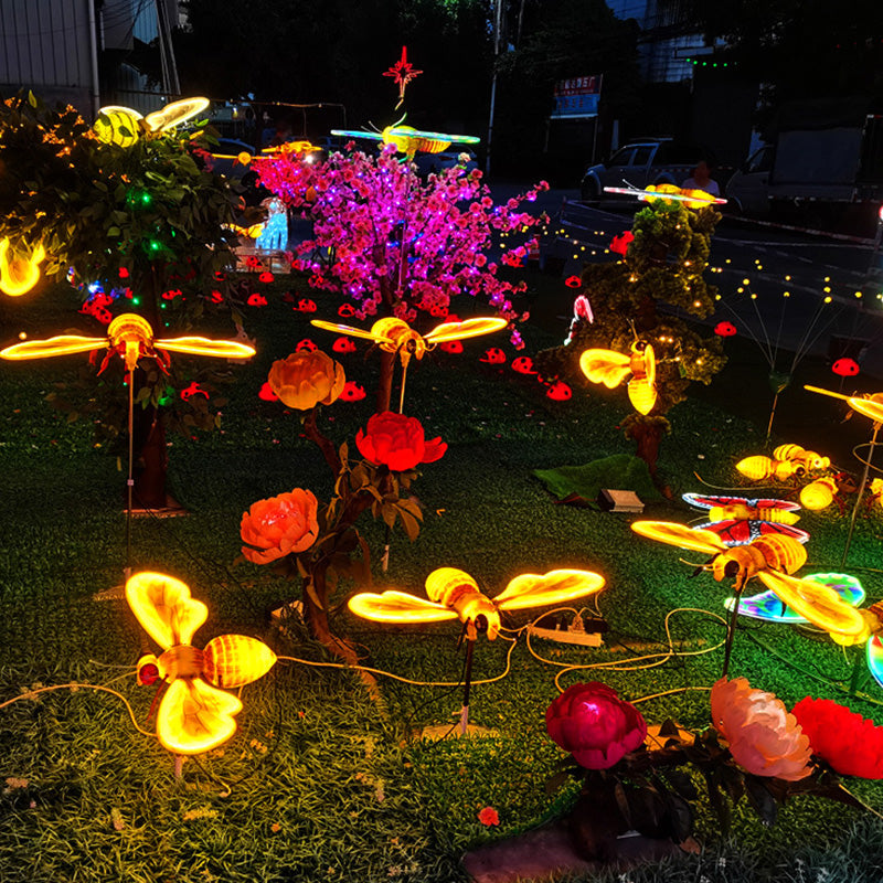 Moderne Art Deco Wasserdichte ABS Kunststoff Bee LED Landschaft Beleuchtung Im Freien Licht Für Garten