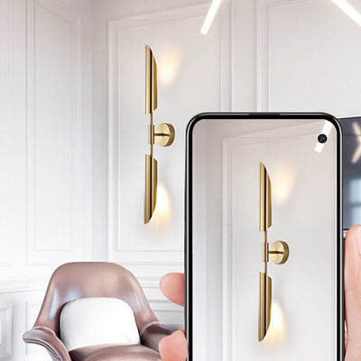 Applique murale contemporaine de luxe à double tige en fer 1/2 lumière pour salon 