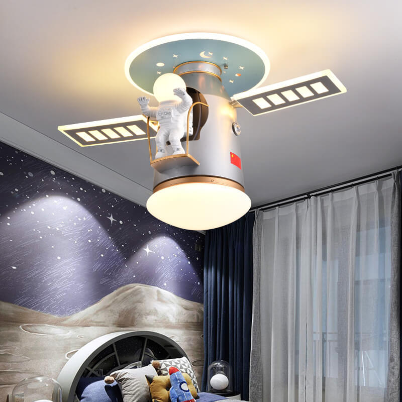 Creative Simplicity Spaceman Astronaut LED Kids Flush Mount Ceiling Light