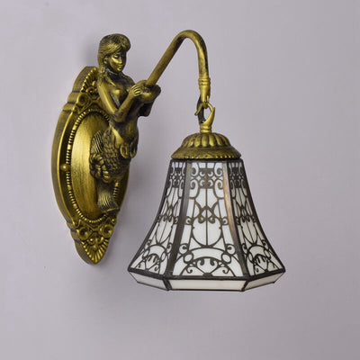 Tiffany Arabic Style Iron Frame Stained Glass 1-Light Wall Sconce Lamp