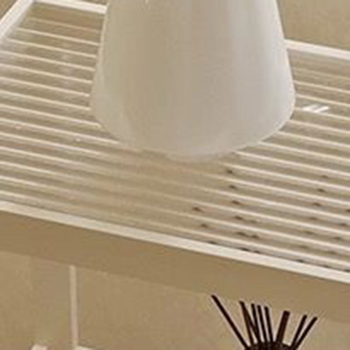 Mesa Auxiliar de Hierro y Vidrio con Rayas Rectangulares Minimalistas Modernas de 3/4 Niveles para Sala de Estar 