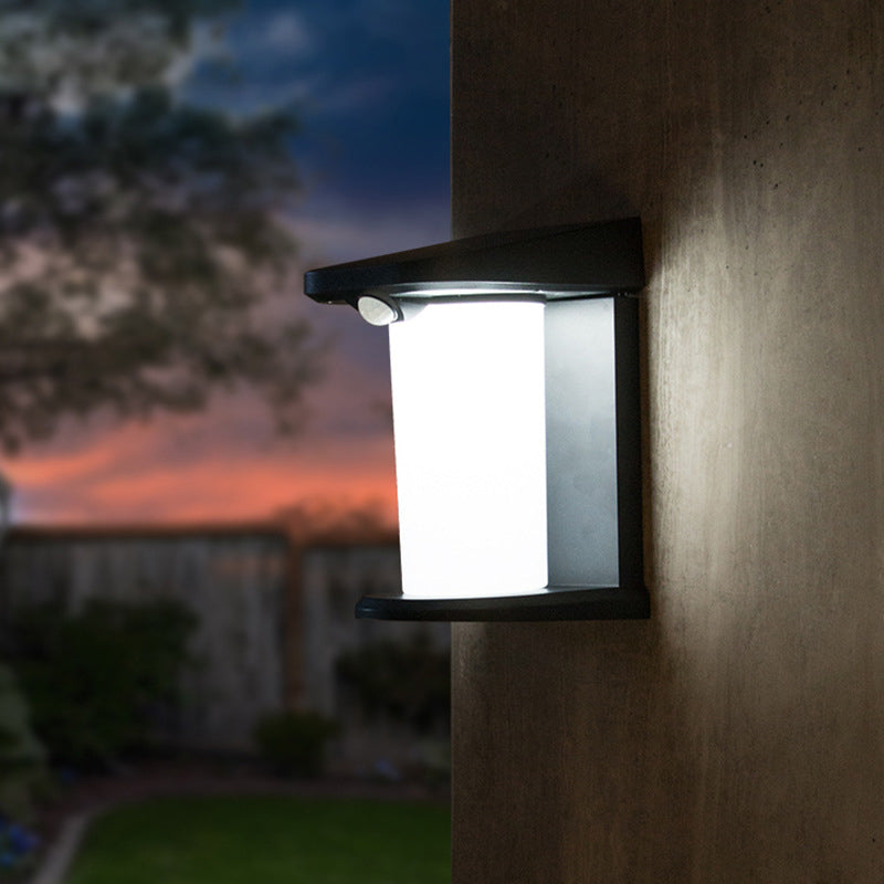 Applique Murale Extérieure LED Cylindre Solaire Étanche Minimaliste Moderne PC ABS Pour Jardin 