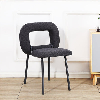 Respaldo de silla de comedor de diseño de donut de lana de cordero escandinavo contemporáneo para comedor 
