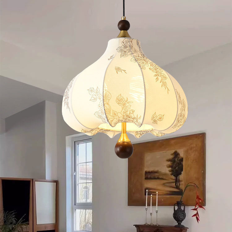 Traditioneller französischer Kronleuchter aus Kastanienholz mit Metall- und Eschenholz-Stoff, 3/5 Lichter für Esszimmer 