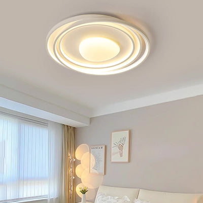 Moderne minimalistische runde Eisen Acryl LED Unterputz Deckenleuchte für Wohnzimmer 