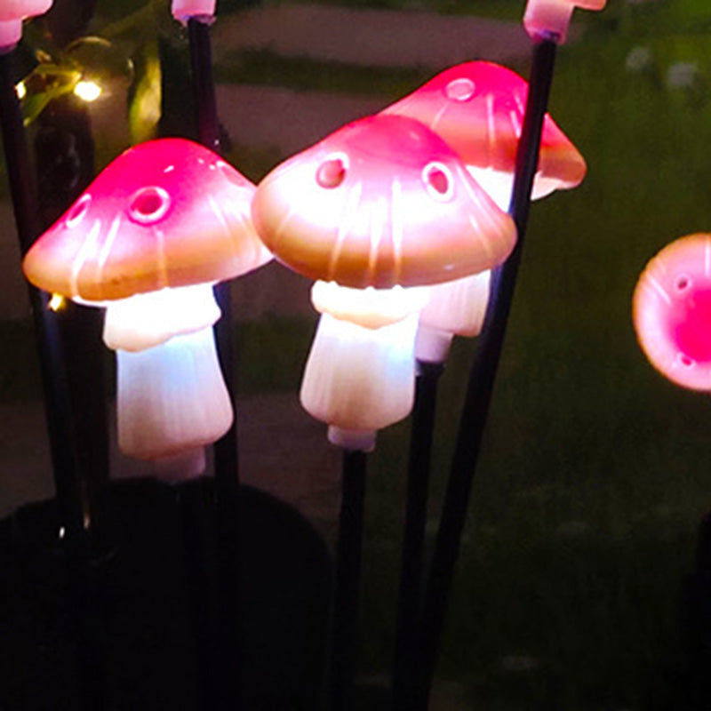 Moderne Art Deco Solar Wasserdichte Pilz Zweig Kunststoff Edelstahl LED Outdoor Boden Stecker Licht Für Garten 