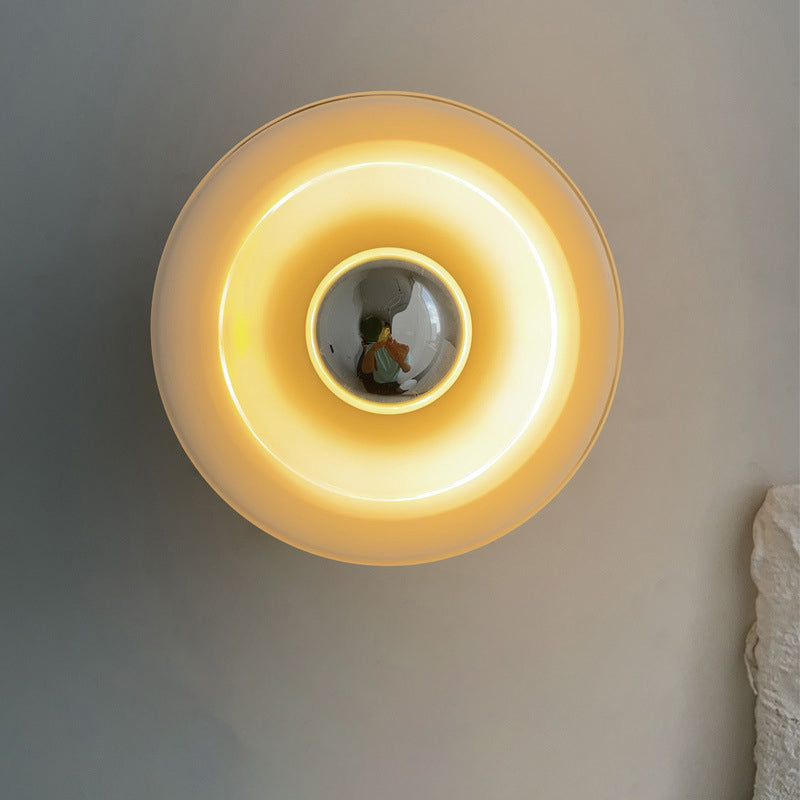 Moderne Einfachheit Zylinder Eisen Glas 1-Licht Wandleuchte Lampe für Schlafzimmer 