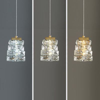 Moderne Luxus Edelstahl Kristall Unregelmäßige Spalte LED Pendelleuchte Für Wohnzimmer 