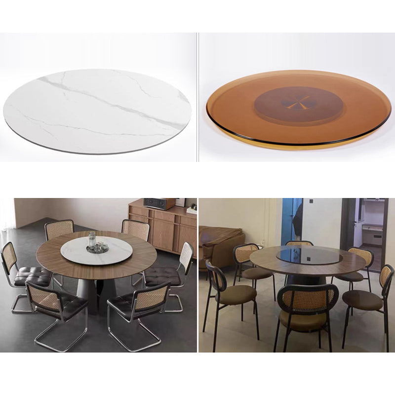 Mesa de comedor contemporánea retro redonda cónica de nogal y acero al carbono para 2 asientos 