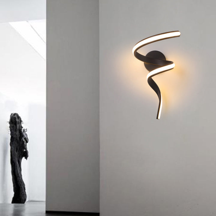 Zeitgenössische kreative Spirale Eisen Aluminium Silikon LED Wandleuchte Lampe für Wohnzimmer 