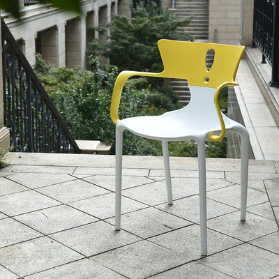 Chaise de salle à manger contemporaine scandinave PP carré point d'exclamation dossier accoudoir pour salle à manger 