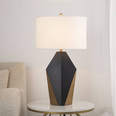 Modern Minimalist Quadrilateral Iron Fabric 1-Light Table Lamp