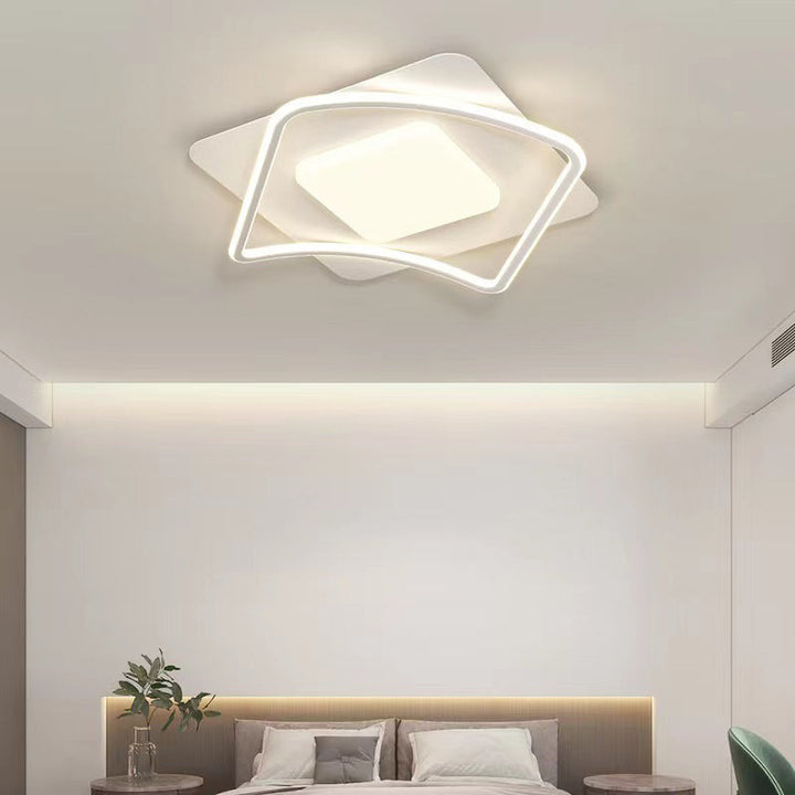 Zeitgenössische kreative quadratische runde Eisen PVC LED Unterputz-Deckenleuchte für Wohnzimmer