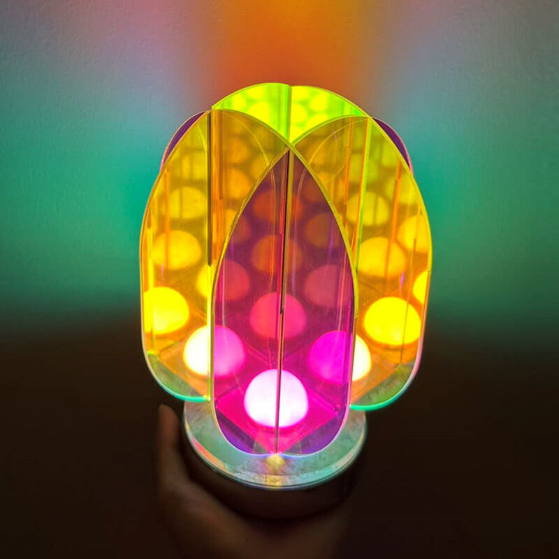 Modern Minimalist Clear Dazzle Acrylic Iron USB Geometry LED Art Decoration Table Lamp For Bedroom