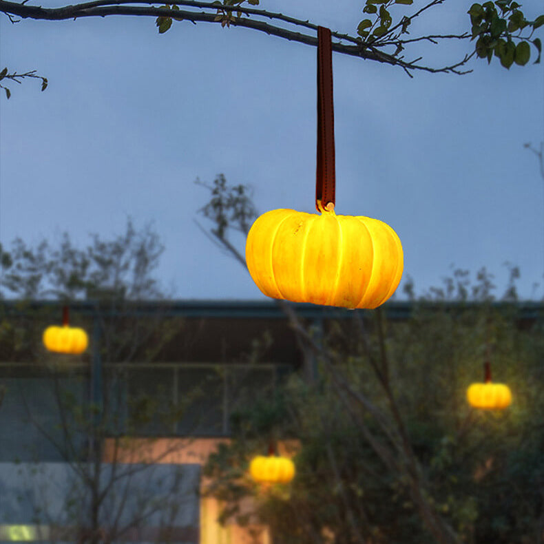 Contemporary Creative Waterproof Pumpkin Resin LED Portable Outdoor Light For Garden