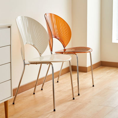Moderner minimalistischer Stuhl aus ABS-Eisen mit Muschelschale und vier Beinen für das Wohnzimmer 