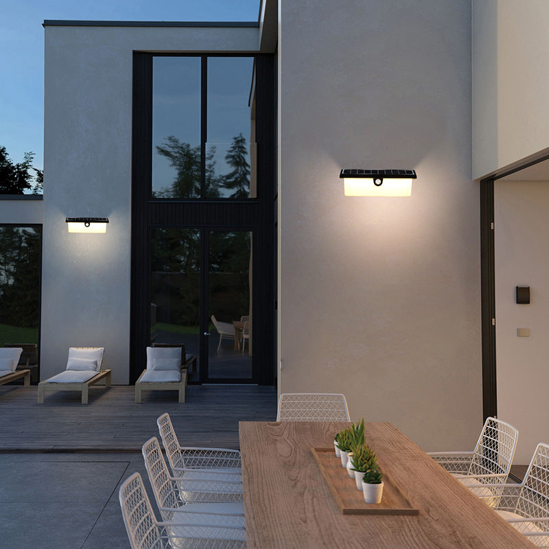 Applique Murale Moderne Minimaliste Solaire Étanche Rectangle PC ABS LED Pour Jardin 