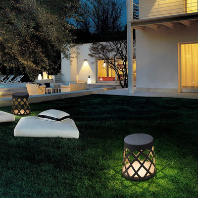 Modern Minimalist Waterproof Round Mesh Aluminum LED Outdoor Lawn Landscape Light For Garden