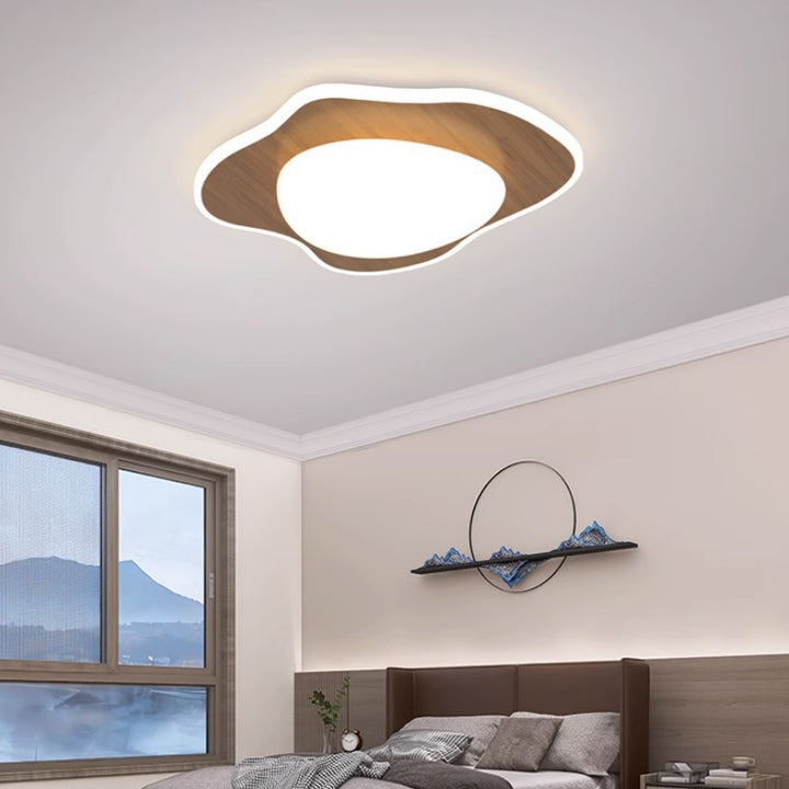 Luz de techo LED montada al ras de acrílico de hierro redondo irregular minimalista moderna para dormitorio 
