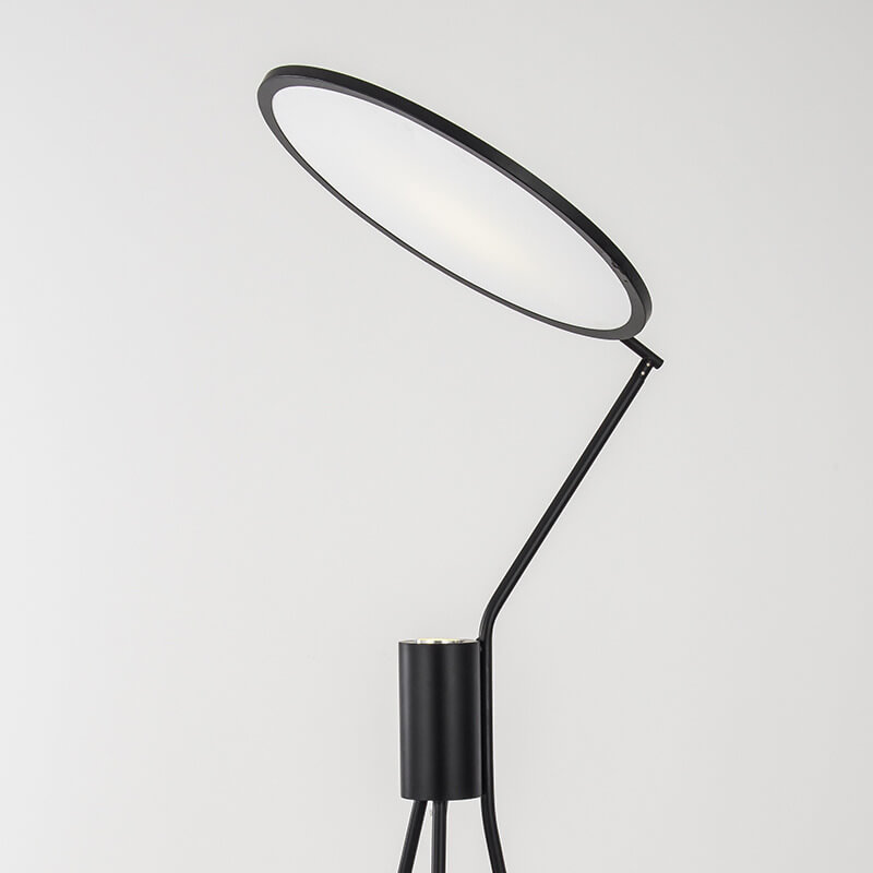 Moderner minimalistischer Stoff-Rundschirm-Eisen-Stativ-LED-Stehbodenlampe für Wohnzimmer 