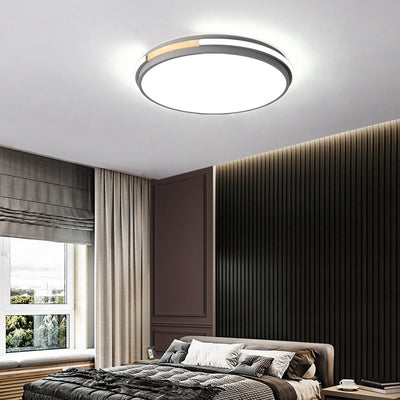Plafonnier LED rond minimaliste moderne en fer et acrylique pour chambre 