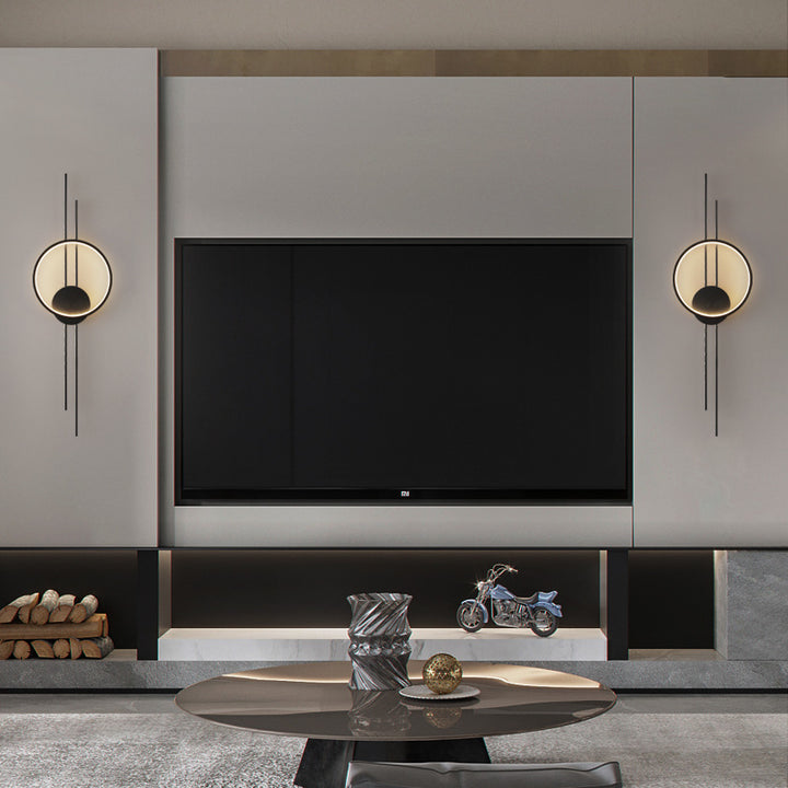 Modern Minimalist Asymmetric Copper LED Wall Sconce Lamp For Living Room