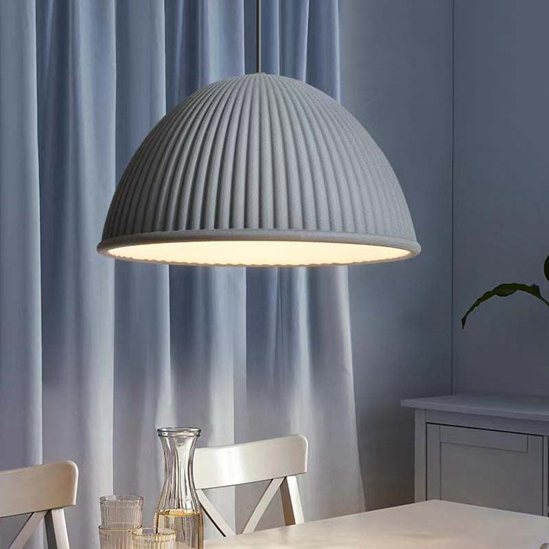 Contemporary Scandinavian Resin Half Circle Stripe Design 1-Light Pendant Light For Dining Room