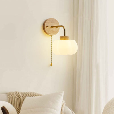Traditionelle japanische Wolken aus massivem Holz und Eisen PE 1-Licht Wandleuchte für das Schlafzimmer 