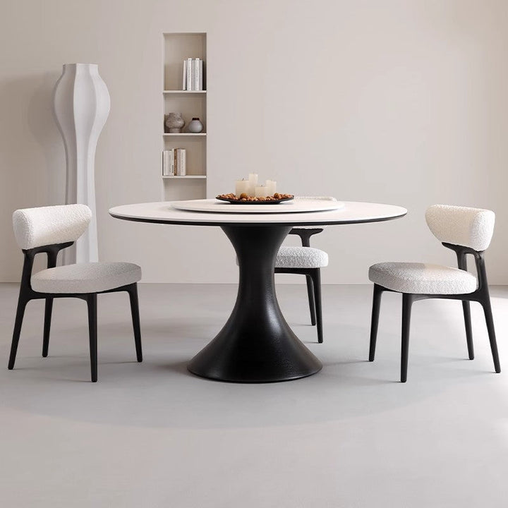 Modern Minimalist Square Sherpa Fabric Microfiber Leather Ash Foam Dining Chair Backrest For Dining Room