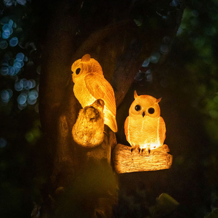 Contemporary Creative Solar Decorative Birds Resin Fiberglass Waterproof LED Outdoor Landscape Lights
