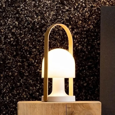 Nordic Modern Iron Mushroom Glass LED Portable Table Lamp