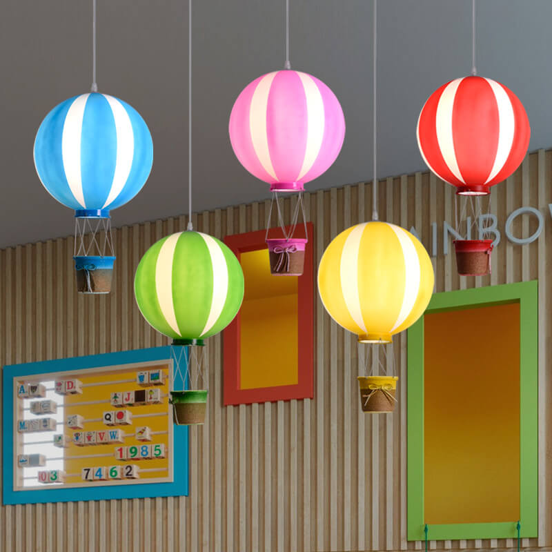 Scandinavian Modern Creative Hot Air Balloon Iron Acrylic 1-Light Pendant Light