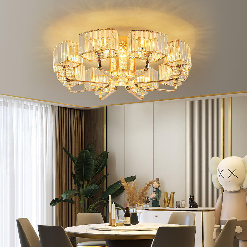 Modern Light Luxury Crystal 6/8/10/12- Light Flush Mount Ceiling Light